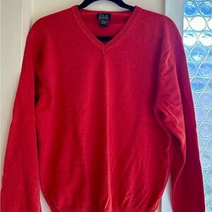 Classic Red Pima Cotton Jos A Bank Preloved V-Neck Sweater